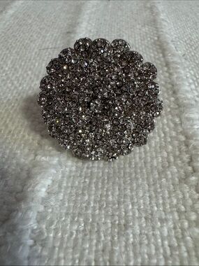Crystal Pavé Statement Ring - Silver Sparkle